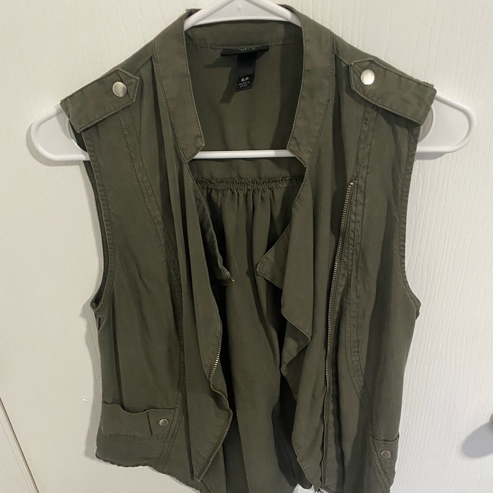 Olive green vest